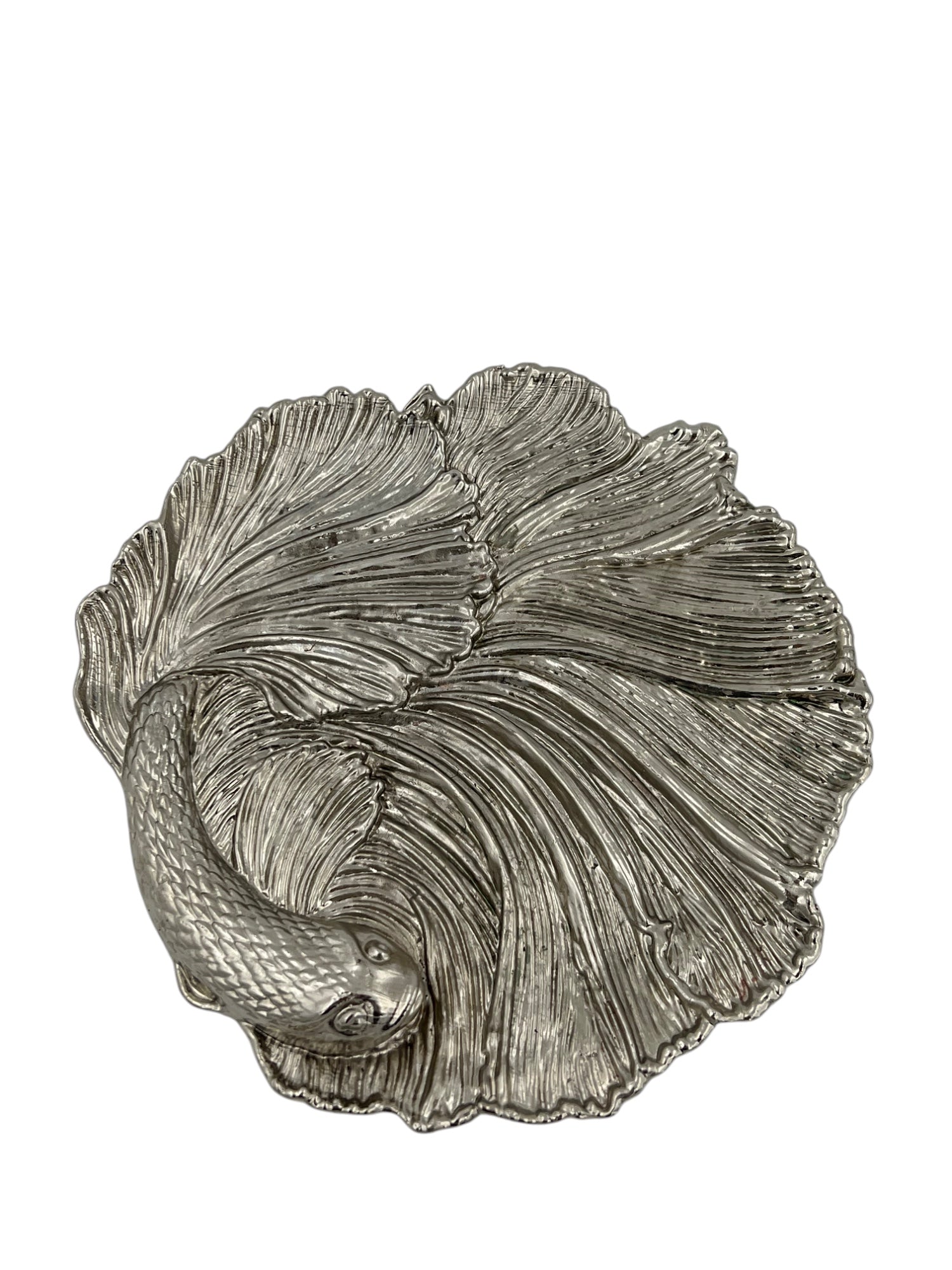 Fish Tray - Decorative Metal Tray | Small Plate | Centrepiece | Home Accent | Antique Gold or Silver Finish