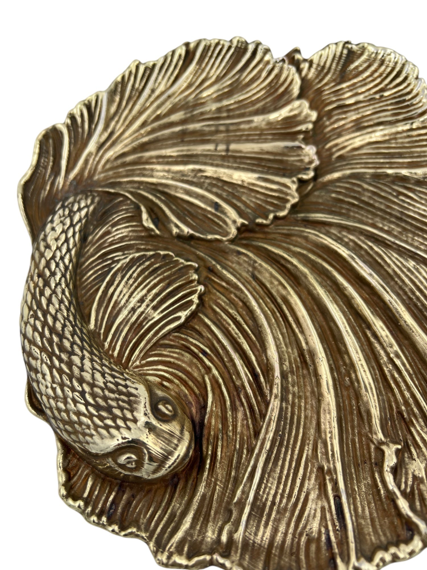 Fish Tray - Decorative Metal Tray | Small Plate | Centrepiece | Home Accent | Antique Gold or Silver Finish