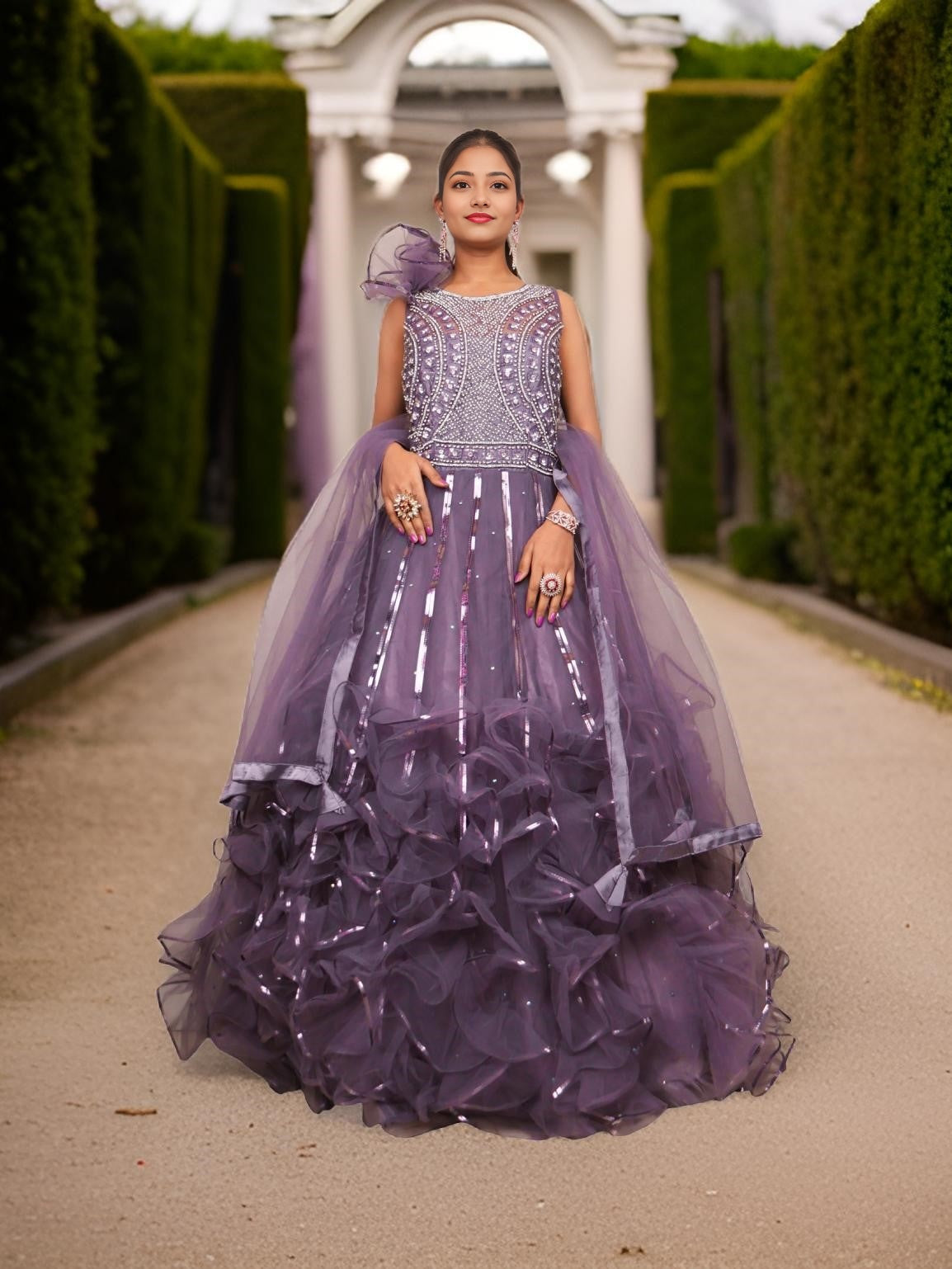 Gown with Cut Dana & Sequin Work by Shreekama