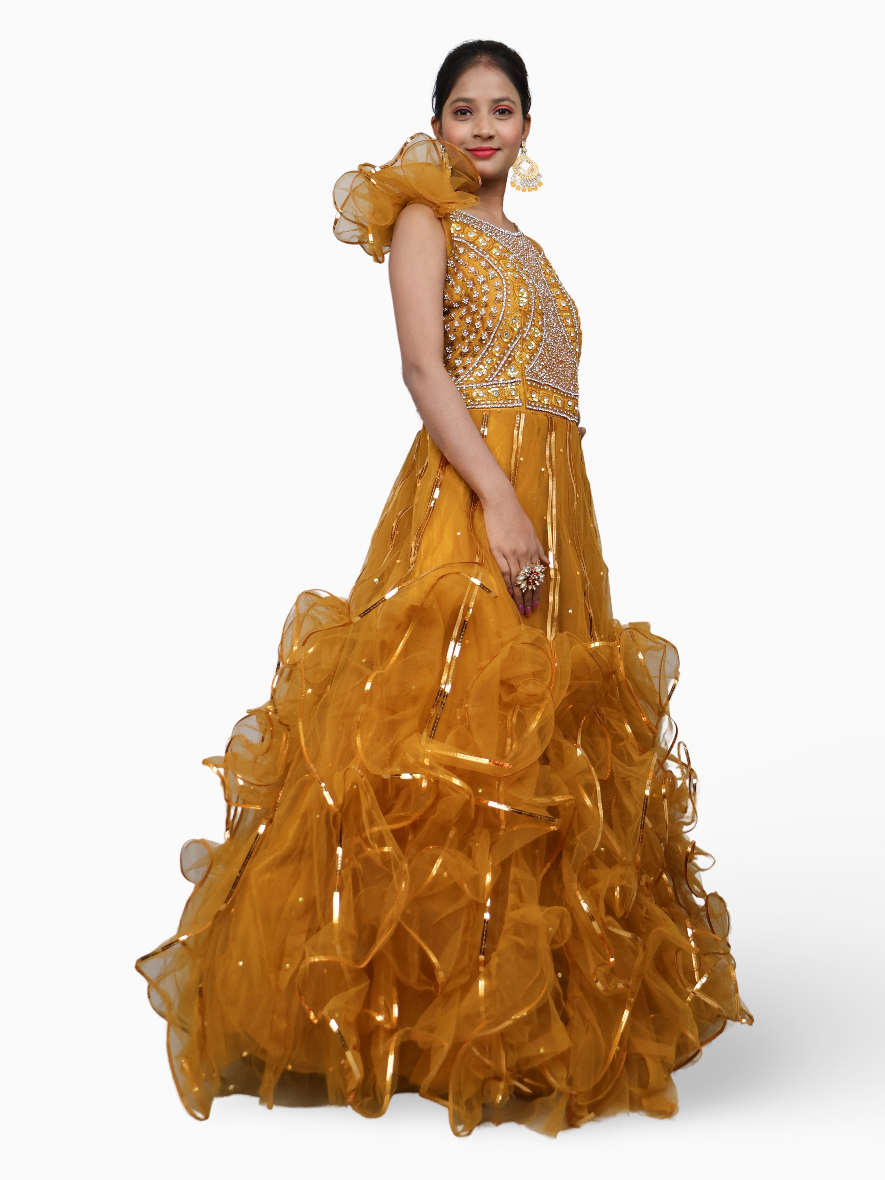 Gown with Cut Dana & Sequin Work by Shreekama