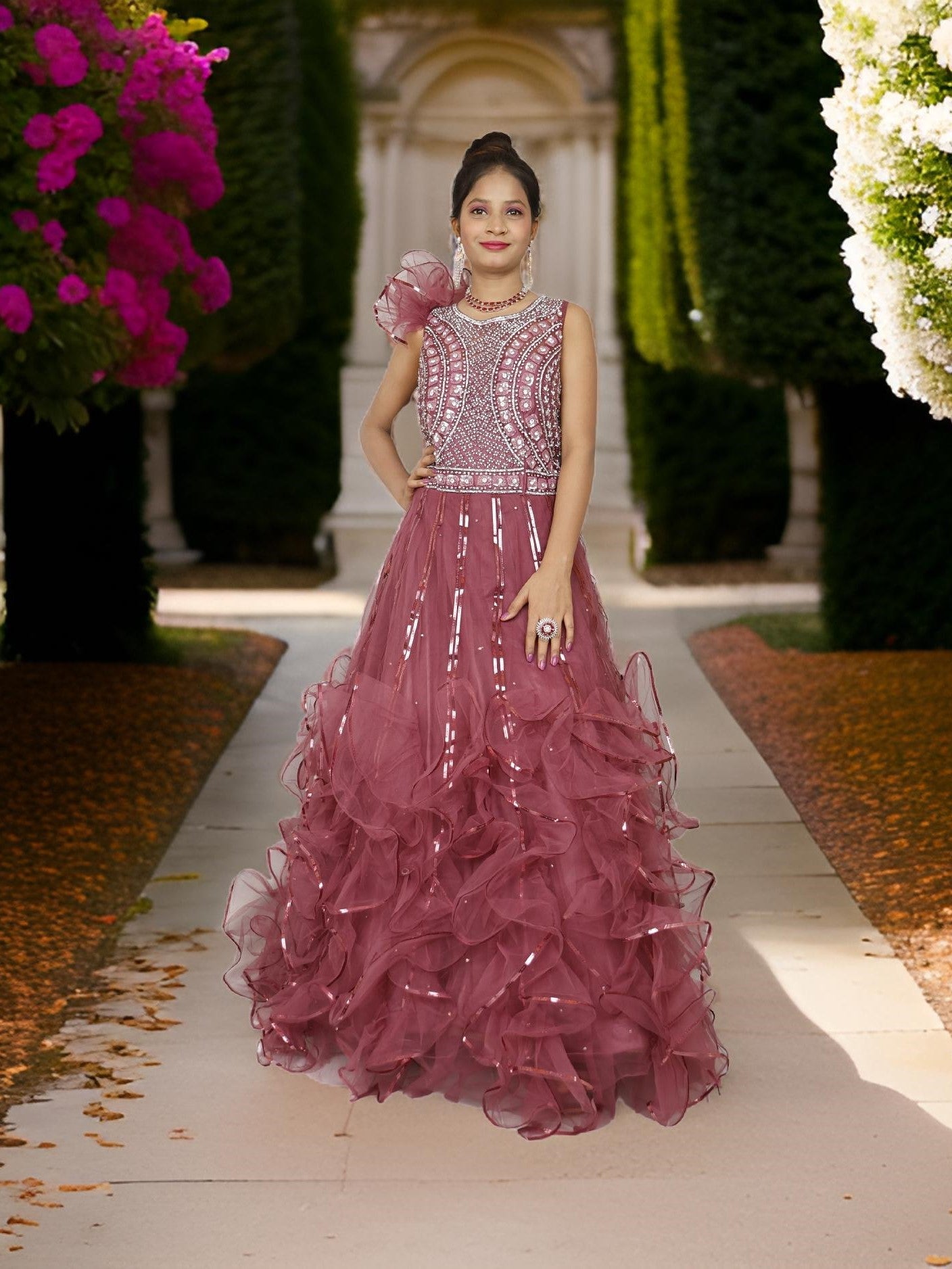 Gown with Cut Dana & Sequin Work by Shreekama