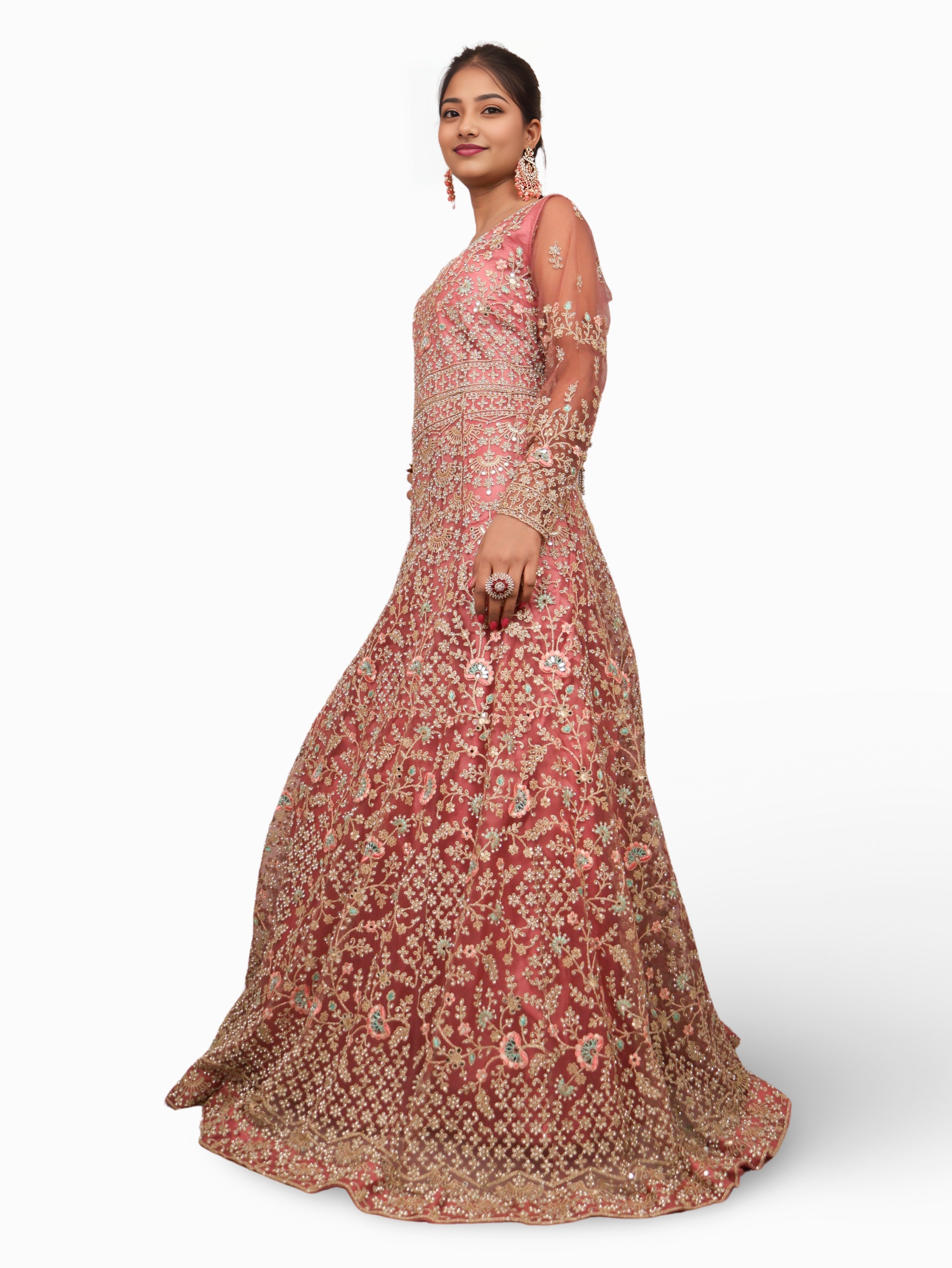 Gown with Stone Work & Embroidery by Shreekama