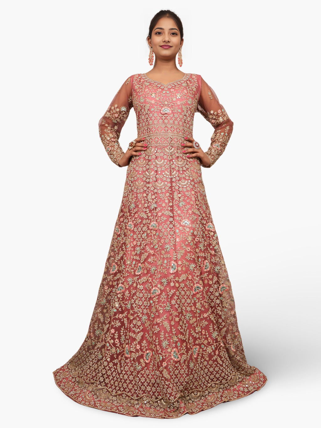 Gown with Stone Work & Embroidery by Shreekama