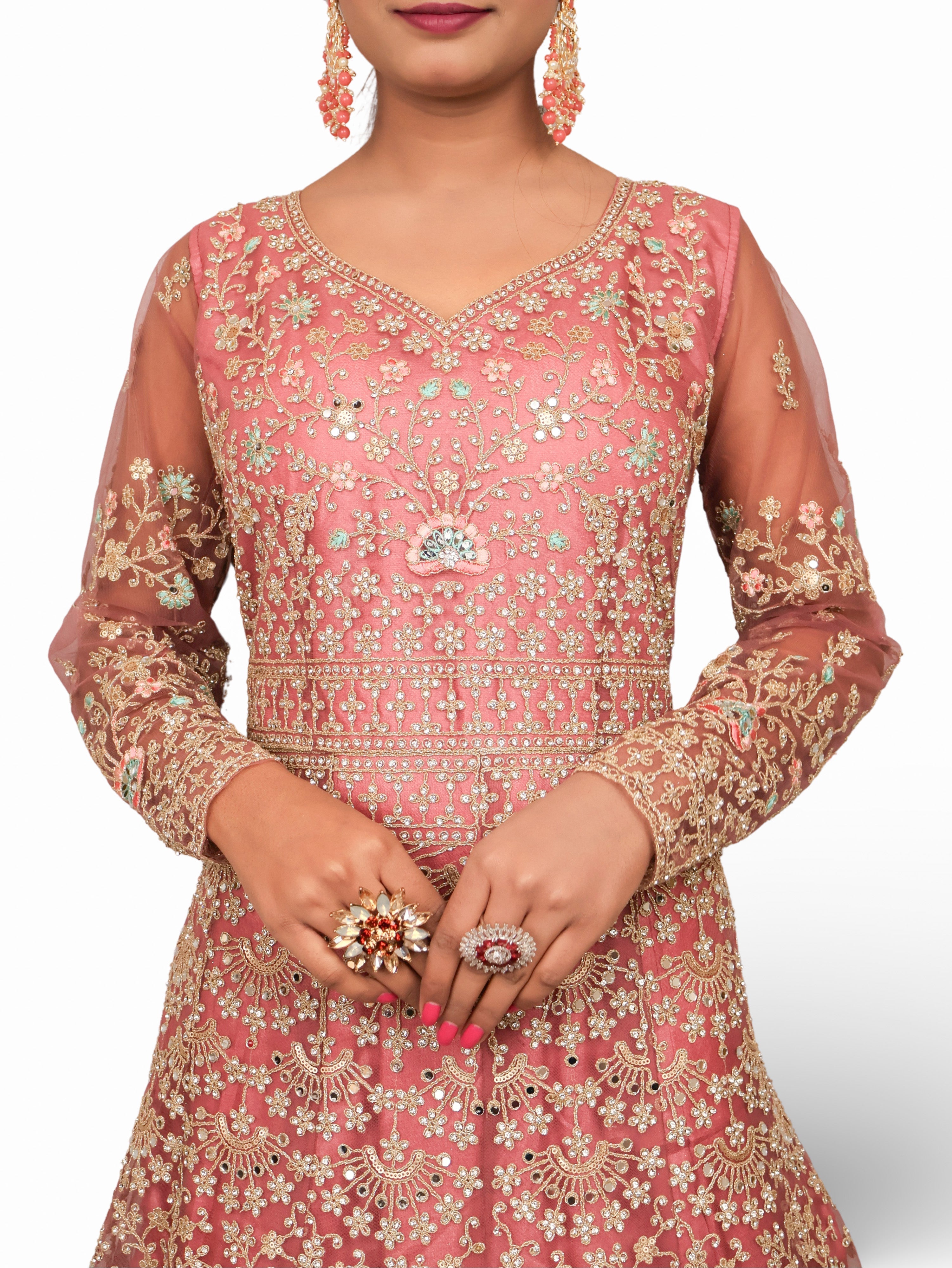 Gown with Stone Work & Embroidery by Shreekama